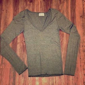 Michael Stars VNeck Long Sleeve Shine Tee